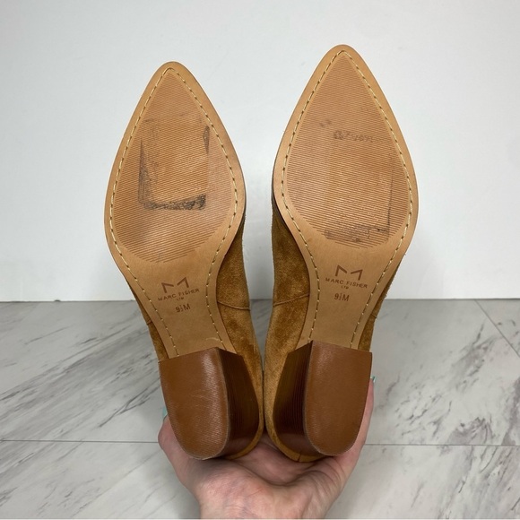 Marc Fisher Alva Brown Suede Bootie 9 1/2 M - Picture 13 of 14